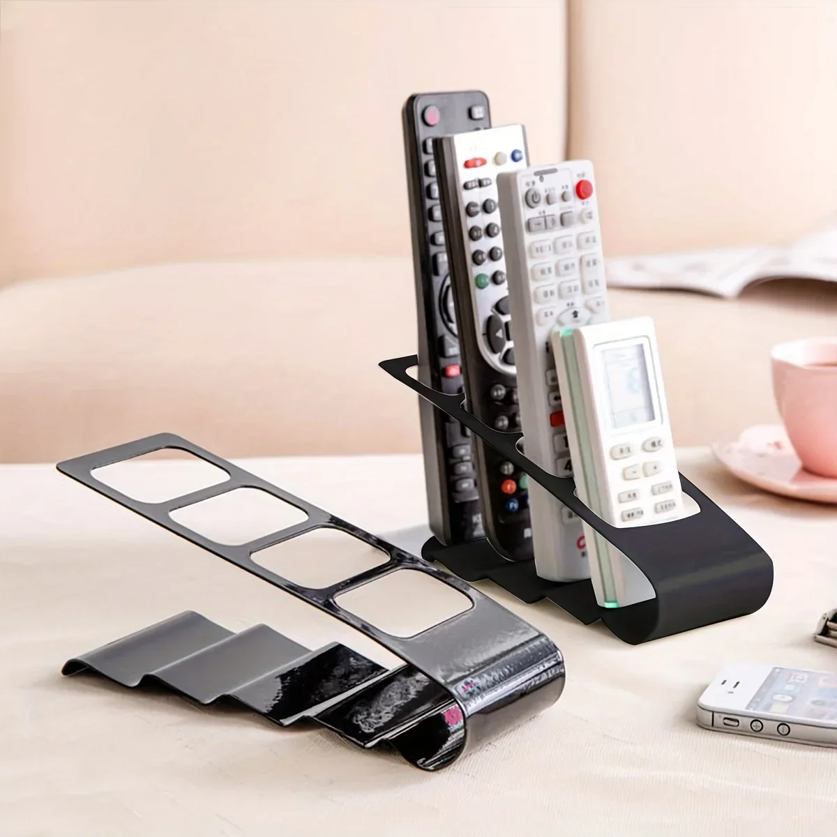 4 sections TV remote control stand, home appliance, T1 remote control storage, office prompt stand for home, living room, office