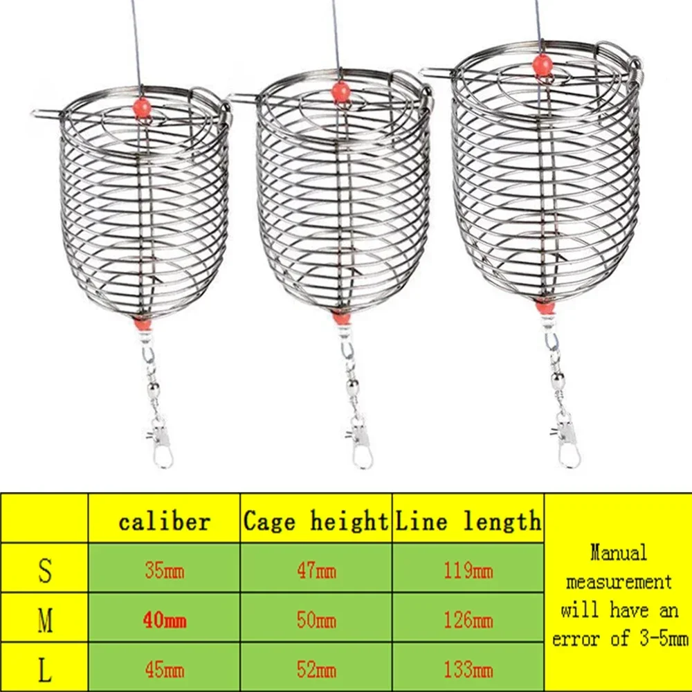 Fishing Accessories 5PCS Fish Small Stainless Steel Bait Cage Basket Feeder Holder Fishing Lure Cage