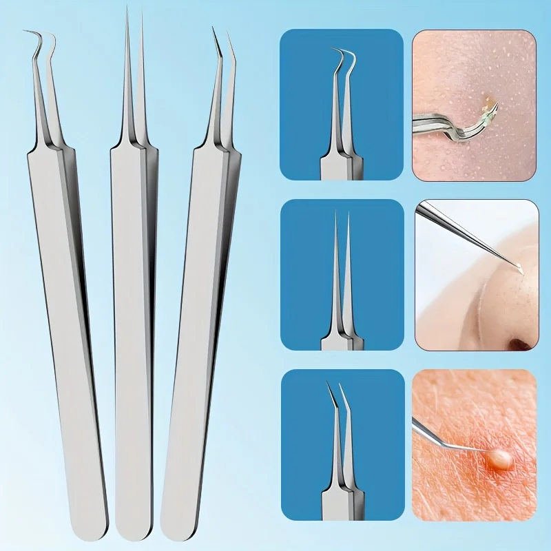 15pcs Facial Cleansing Beauty Tool Set Stainless Steel Pliers Cell Clips,Comedone Extractor,Blackhead and Whitehead Removal Tool 6 15pcs Facial Cleansing Beauty Tool Set Stainless Steel Pliers Cell Clips,Comedone Extractor,Blackhead and Whitehead Removal Tool 6