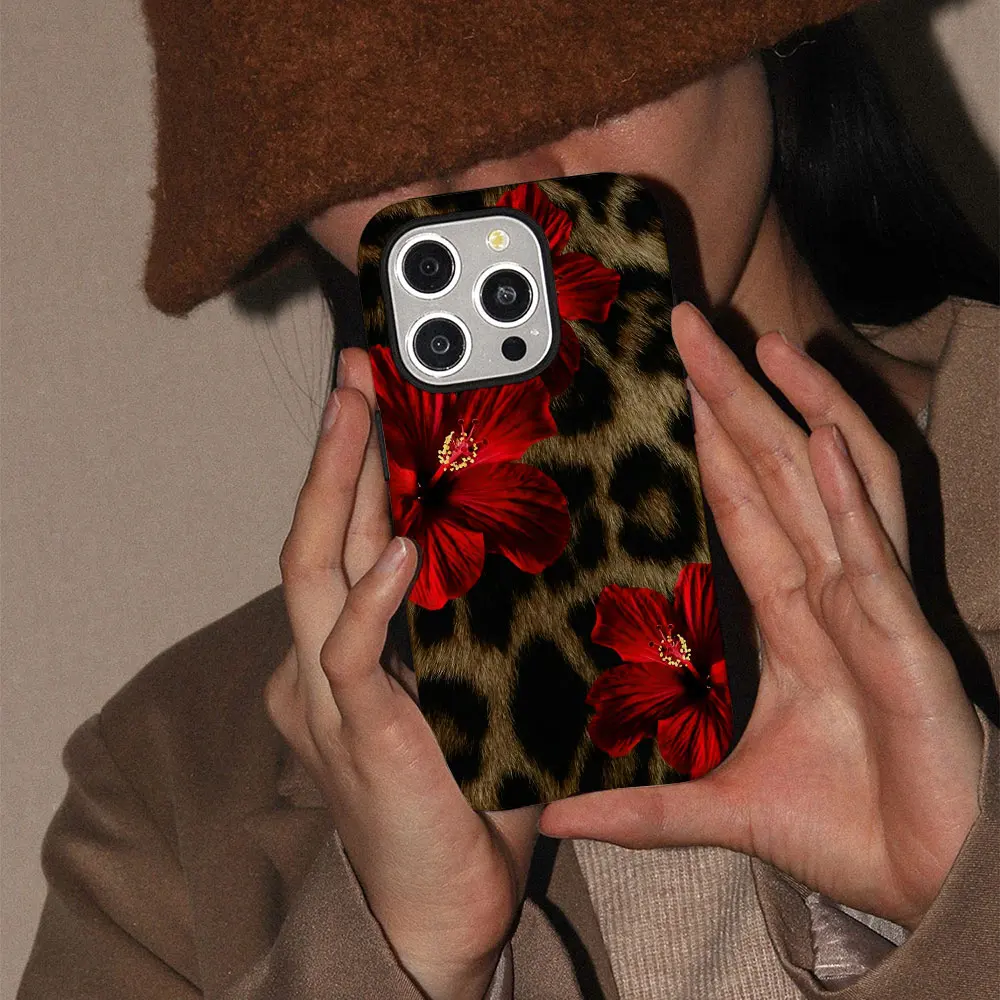Luxury Floral Wine Glass Pattern Phone Case - Double-Layer English Design
