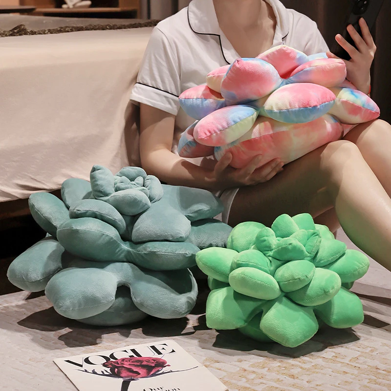 New Succulent Plush Pillow Lifelike Plant Potted Succulent Plush Toy Stuffed Soft Cushion Seat Home Decor Birthday Gifts 5