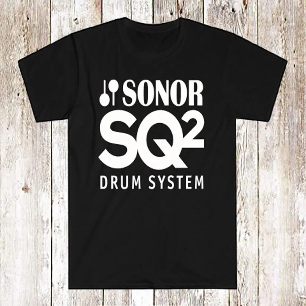 Sonor Drum System Sq2 Logo T-Shirt Nera Da Uomo Taglia S-5Xl