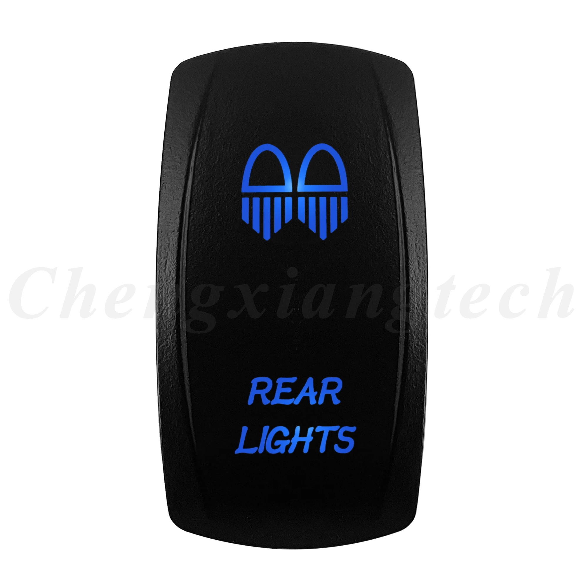 12V 20A Blue LED Waterproof Laser Rocker Switch - IP68 Rated