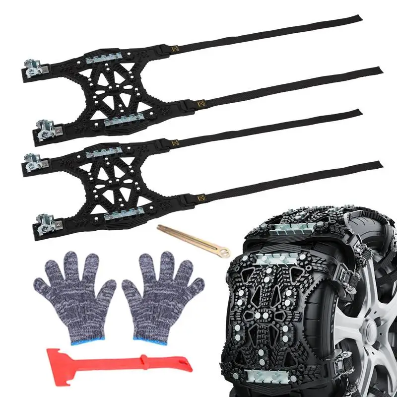 

Tire Snow Chain Tire Chains Anti-Skid Snow Chains Set Portable And Wear Resistant Tire Chains For Cars Pickup And SUVs
