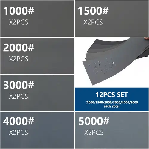 XCAN Sandpaper Set Water Dry Sanding Paper 9x3.6 inch Abrasive Sander Paper for For Wood Metal Automotive Polishing - Image 11