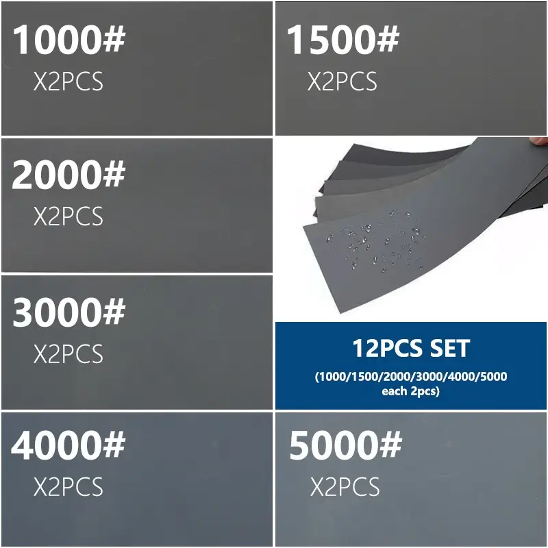 XCAN Sandpaper Set Water Dry Sanding Paper 9x3.6 inch Abrasive Sander Paper for For Wood Metal Automotive Polishing - Image 11