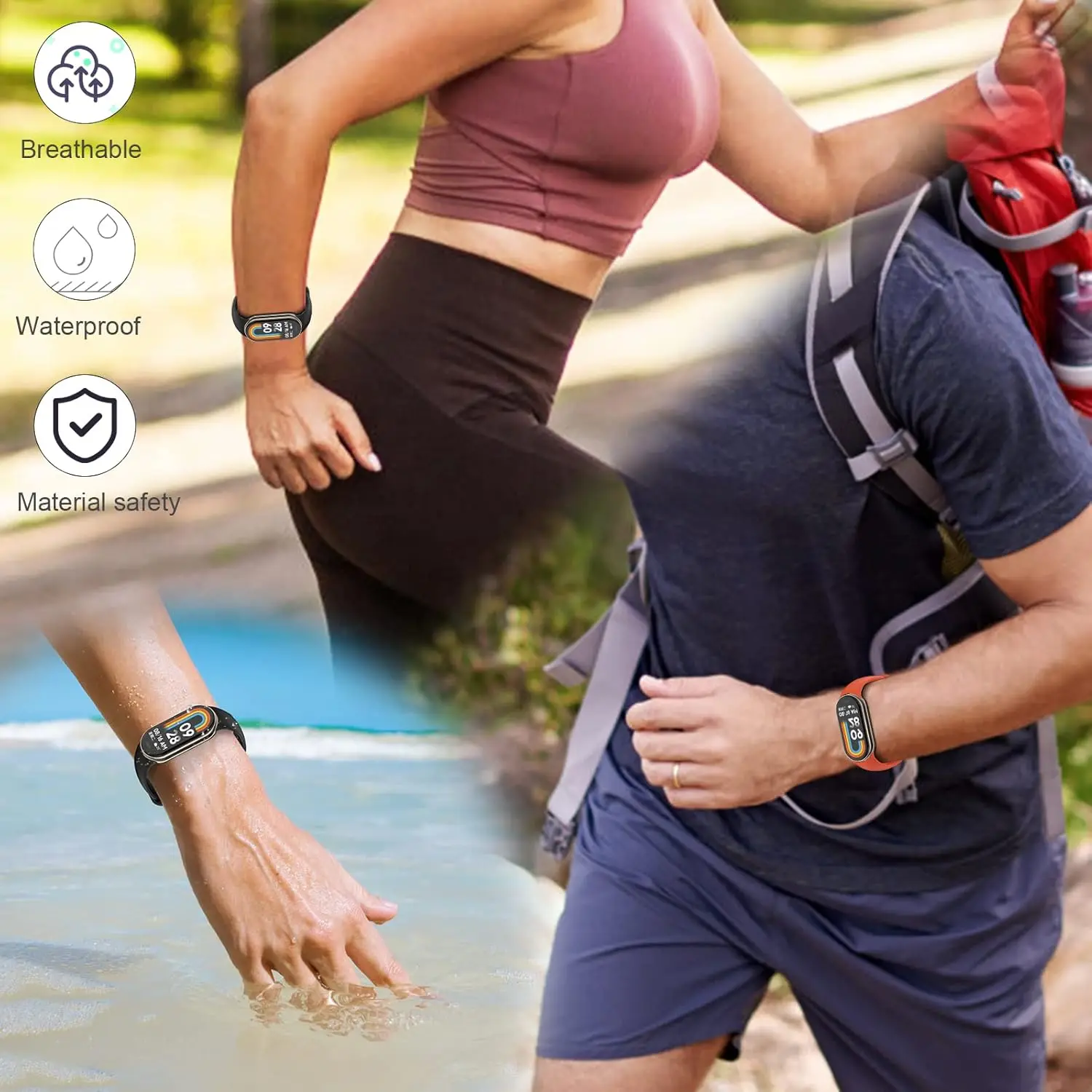 Silicone Sport Strap Rubber Bracelet for Fitness Tracker Accessories