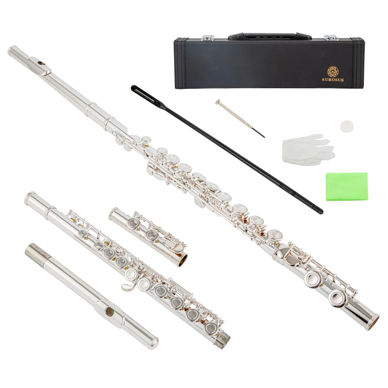 Aurosus MSC6 C Flutes colsed Hole 16 Keys Flute offest G Flute silver