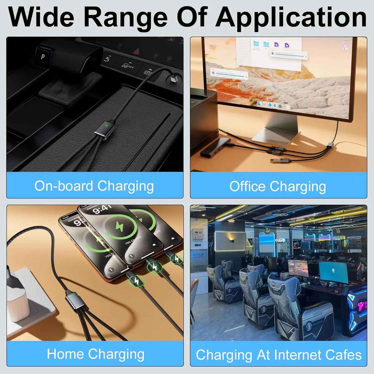 Universal 3-in-1 USB & Type C Hub with Fast Charging and Data Sync