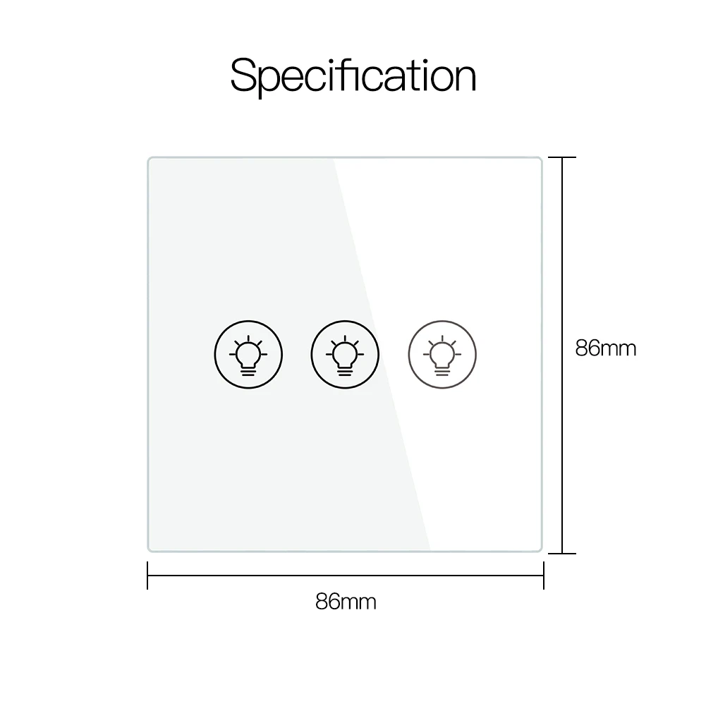 ZigBee Multi-gang Light Dimmer Switch Independent Control Tuya APP Control Works with Alexa Google Home 1/2/3 Gang smart light switch smart dimmer switch