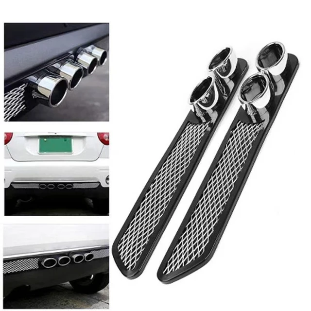 1Pair Universal Vent Grid Exhaust Muffler Pipe Car Auto Styling Fake Decorative Car Decorative Tuyere Fake Exhaust Hole