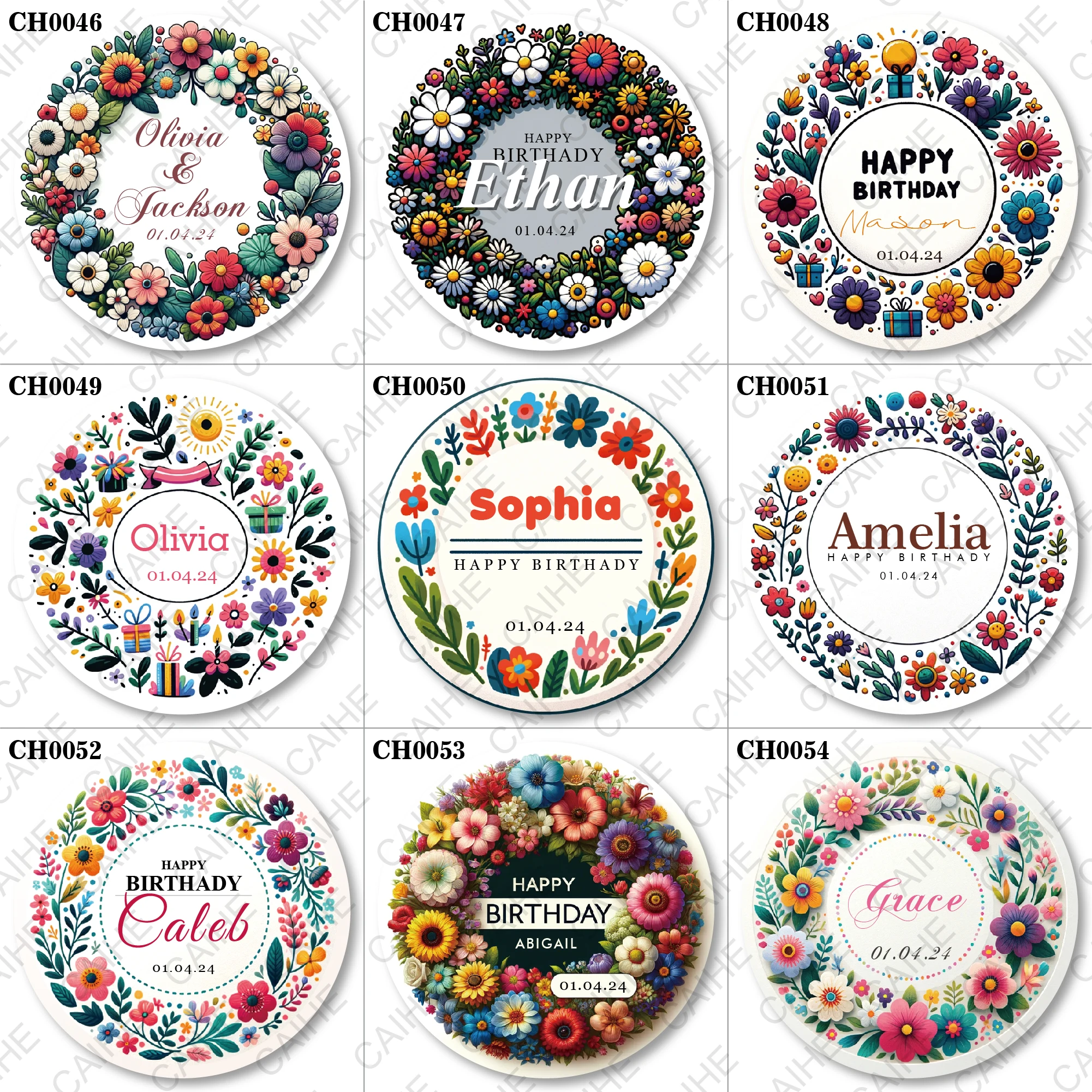 100PCS 3cm 4cm 5cm 6cm 7cm 사용자 정의 스티커 및 사용자 정의 로고..