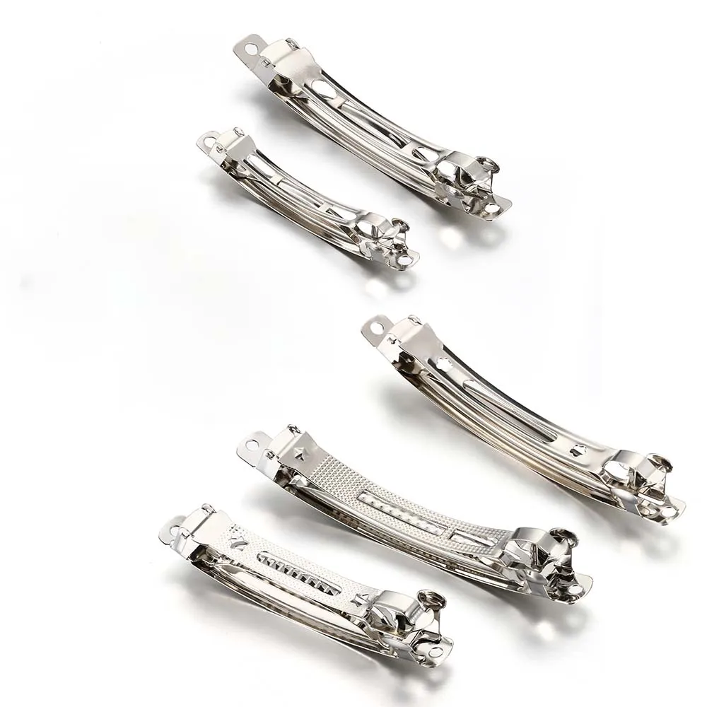 

10Pcs 80/100mm Rhodium Color Barette Base Hairpin Blank Setting Spring Clips for Hair Jewelry Making DIY Hairclip Accessories