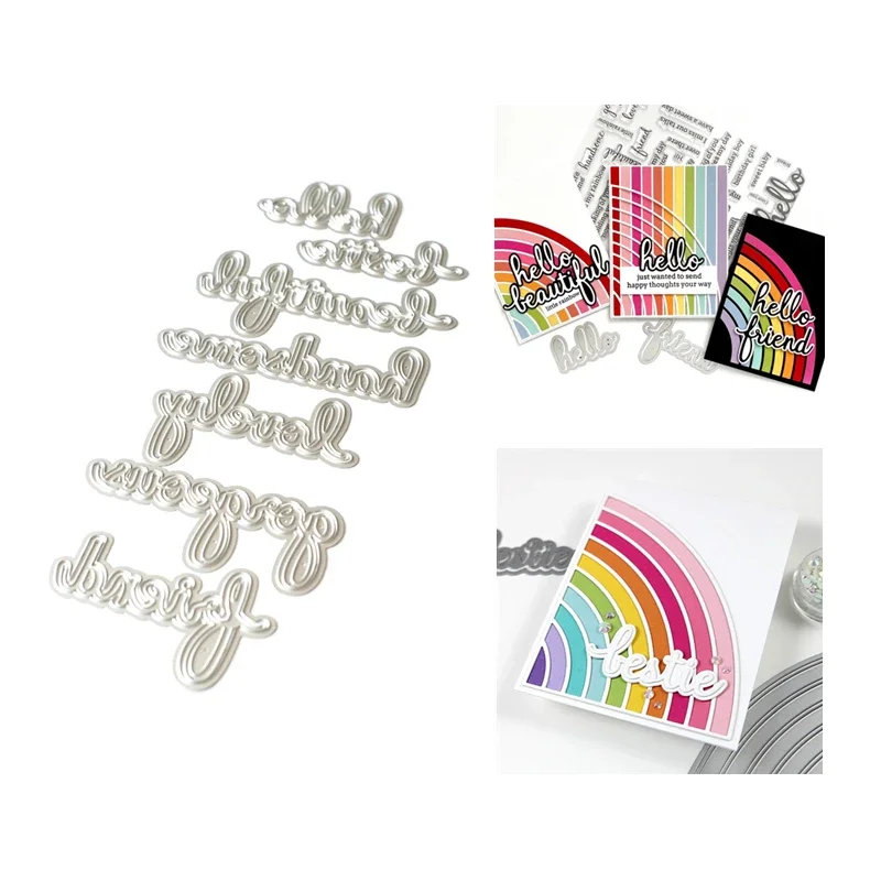 

New 2020 Layer Metal Cutting Dies and Scrapbooking For Paper Making Hello Alphabet Embossing Stencil Card Frame Craft Dies Cuts