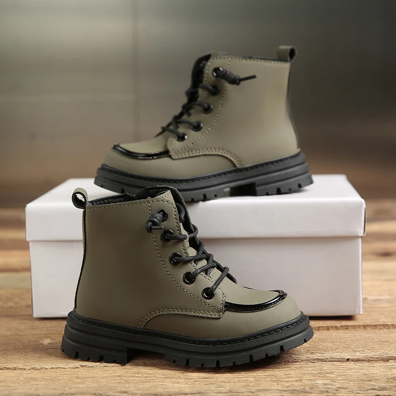 Korean Style Soft Leather Boots for Kids