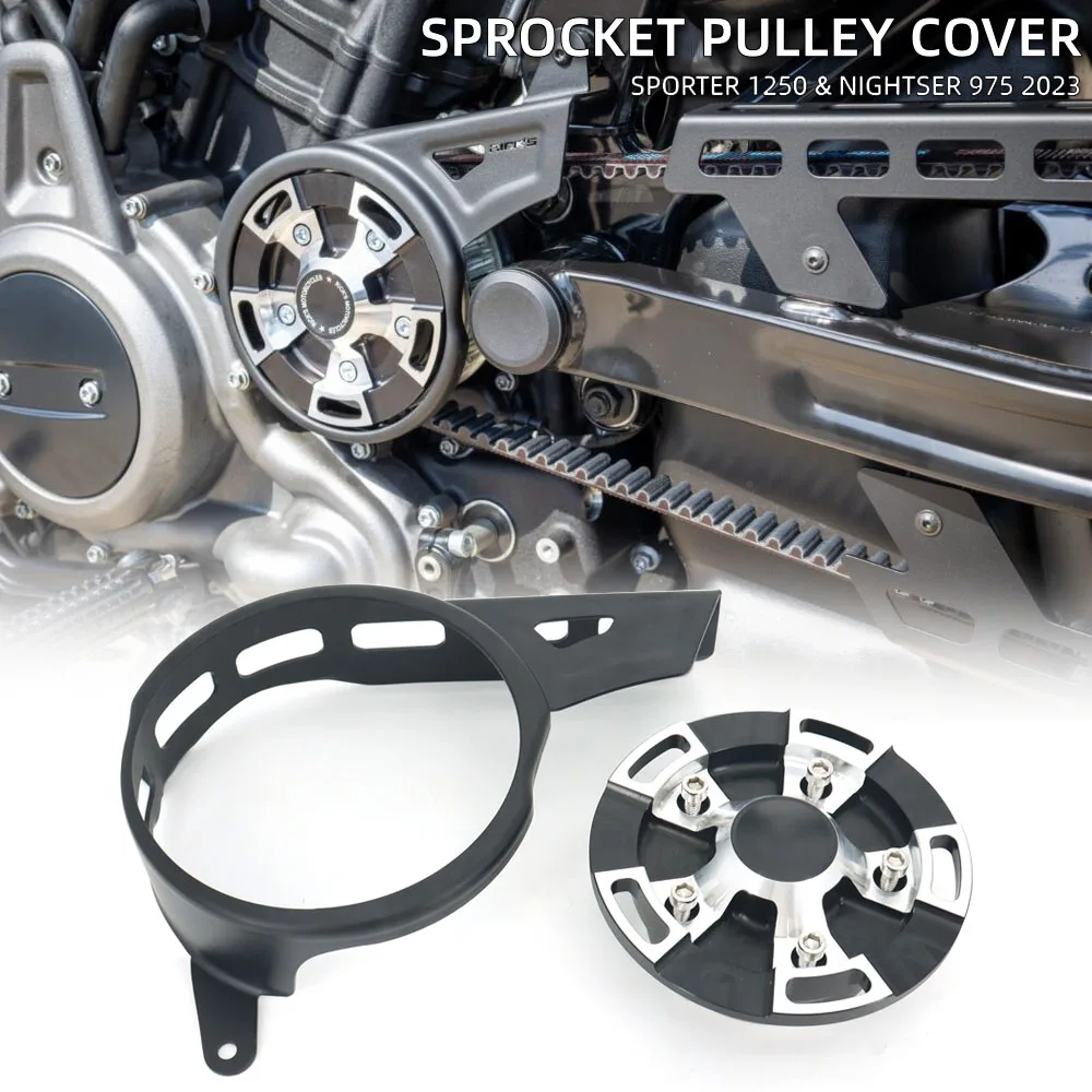 

For RH1250s Sportster S 1250 RH975 Nightster 975 2022 2021 Motorcycle Front Black Drive Pulley Engine Upper Cover Sets