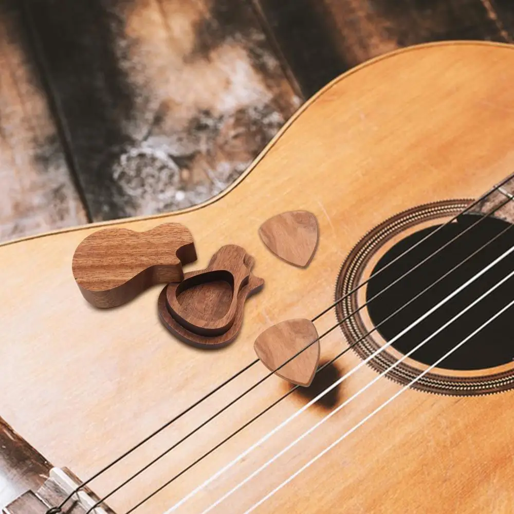 Description Picture 2 of itemGuitar Picks With Case Guitar Pick Storage Guitar Parts Performance Accessory Jewelry Organizers Portable For Acoustic Electric