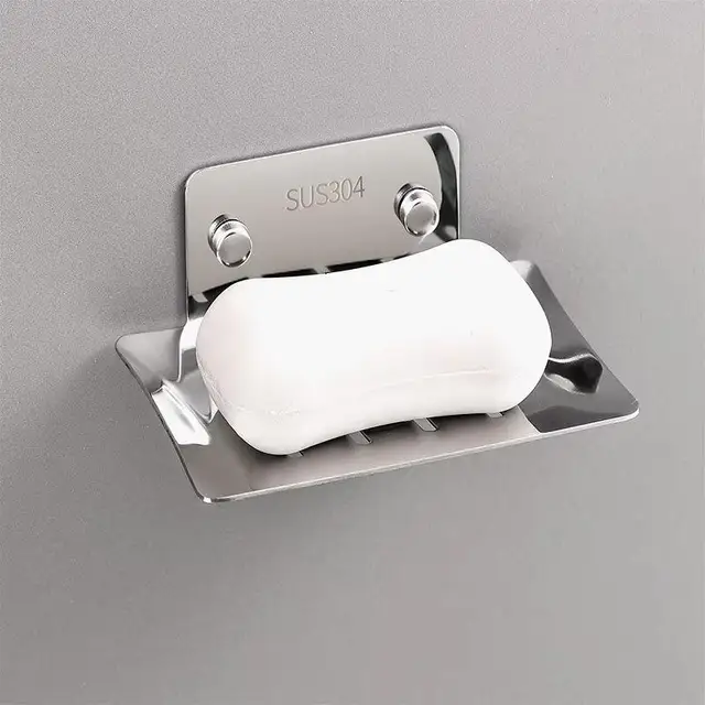 Soap Dish Tray Soap Holder Dish for Holding Soaps Wall-mounted Drain Soap Household Bathroom Portable Soaps Dishes 2