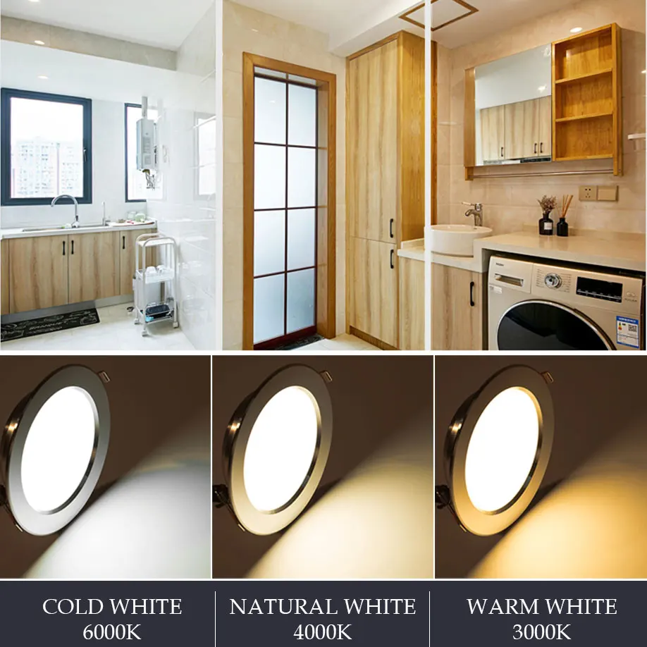 LED Downlight Waterproof IP65 7W 9W 12W 15W 3W 5W Spot Lamp AC 220V 230V Ceiling lamp Warm Natural Cold White Indoor Lighting led downlight,led spotlight
