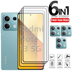 6-in-1 For Redmi Note 13 5G Glass Xiaomi Redmi Note 13 5G Tempered Glass Full Screen Protector Redmi Note 13 Pro 5G Lens Glass