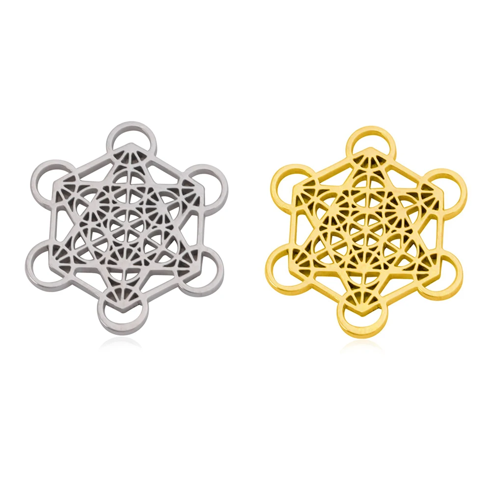 StainlessSteelArchangelMetatronCubeCharmsForJewelryMaking
