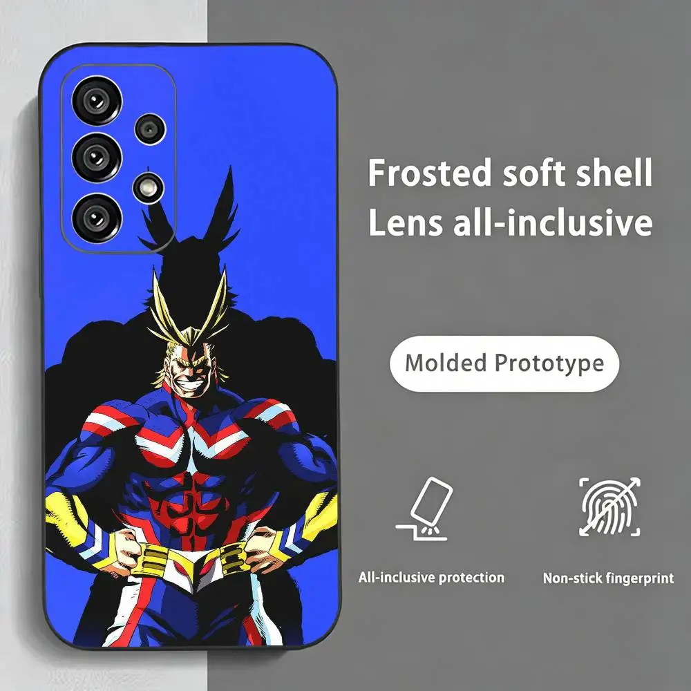 Black Soft Silicone My Hero A-All Might Phone Case