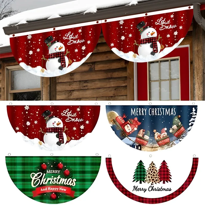 

Christmas Outdoor Fan-shaped Flag Banner Christmas Decor for Home 2023 Cristmas Drop Ornament Xmas Navidad Gift New Year 2024
