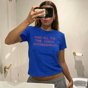 Kiss All The Time. Disco Occasionally T-shirt Oversized Men Women Streetwear Top Harry Style Album Merch New Tour Concert Tees 1