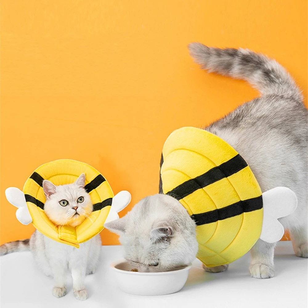 동물 애완 동물 엘리자베스 칼라, 고양이 수술 후 칼라, 강아지 핥기 및 물기 보호 헤드기어, 강아지 목 액세서리