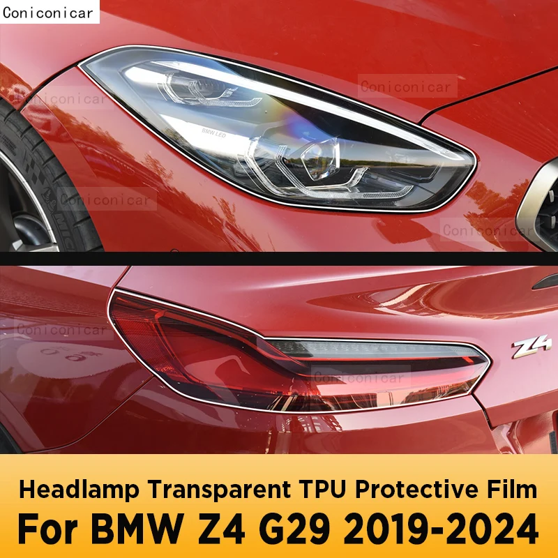 

Для BMW Z4 G29 2019-2024 Автомобильная внешняя фара Защита от царапин передняя фара прозрачная фотовспышка аксессуары стикер