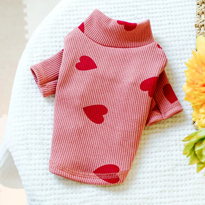

Warm Pet Dog Clothes for Small Medium Dogs Fashion Dog Shirt Love Print Puppy Pullover Cute Soft Pet Cat Shirt Chihuahua Clothes