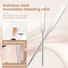 Stainless Steel Makeup Spatula Mixing Stick Foundation Brush Set Eyeshadow Cream Pigment Mixing Tool Face Contour Brush Tool 2