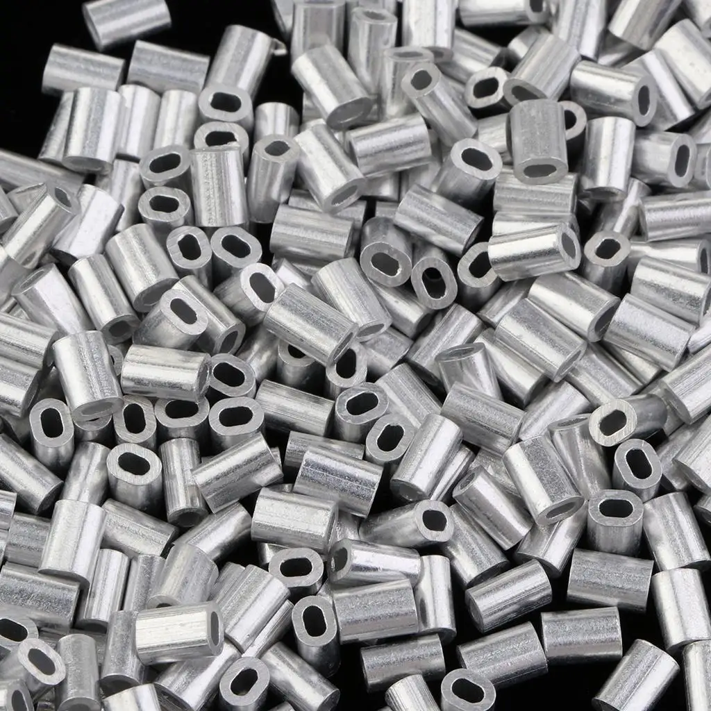 1000Pcs Fishing Aluminium Sleeves 0.8mm 1mm 1.2mm 1.5mm for Option