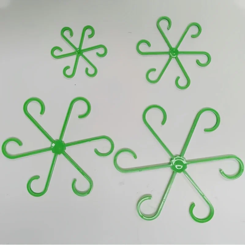 4 Plastic Plant Support Clips Transparent Green Vine Climbing Frame Adjustable Plant Stem Clips For Fixing and Upright Growth plant support clip
