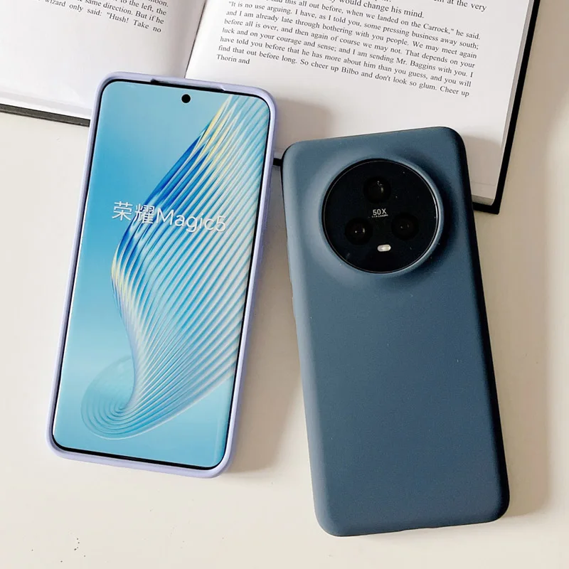 Per Honor Magic 5 Pro Coque Elvev Cover Posteriore Protettiva In Gomma Gel Di Silicone Liquido Per Magic 5 Pro Funda