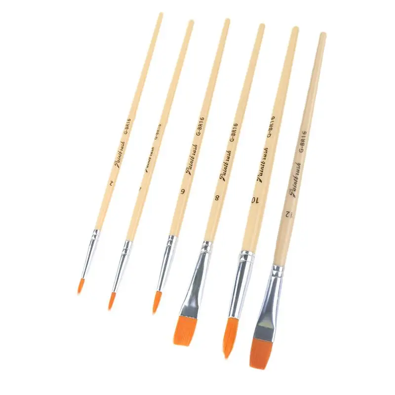 

Paint Brushes For Acrylic Painting 6PCS Artist Paint Brush Set Painting Brushes Kit For Acrylic Oil Watercolor Gouache Artist