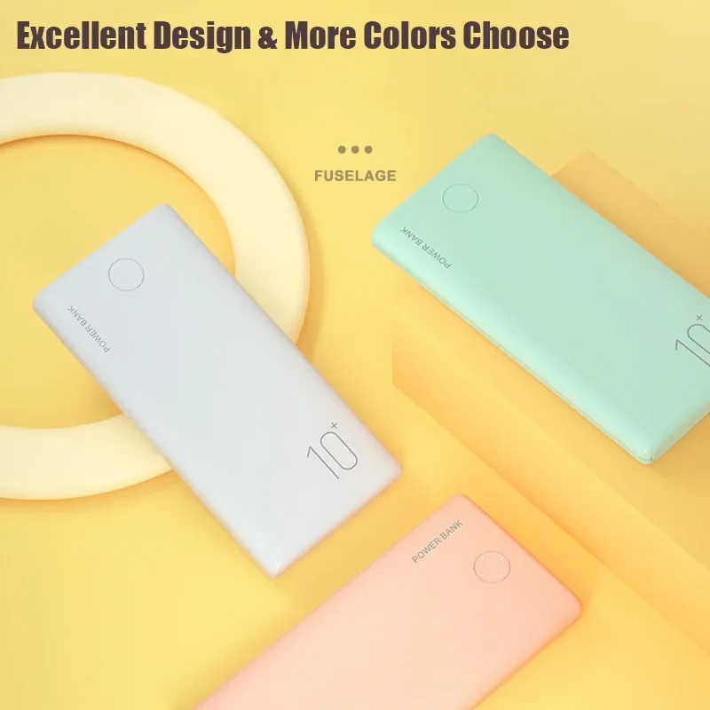 10000mAh Power Bank Ultra-thin Portable Charger For iPhone 14 13 12 8 Xiaomi Samsung Huawei External Battery 10000 mAh PowerBank 2