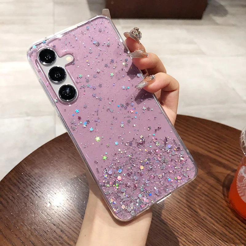 Sparkling Soft Epoxy Silicone Clear Phone Case Cover