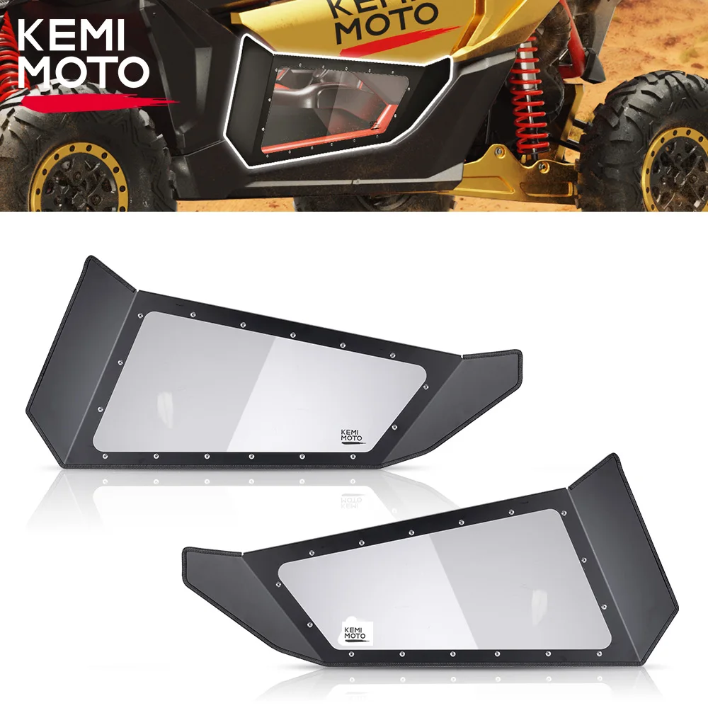 KEMIMOTO X3 UTV Clear Plastic Lower Door Insert Panels Compatible with Can am Maverick X3, Maverick X3 MAX 2/4 Doors