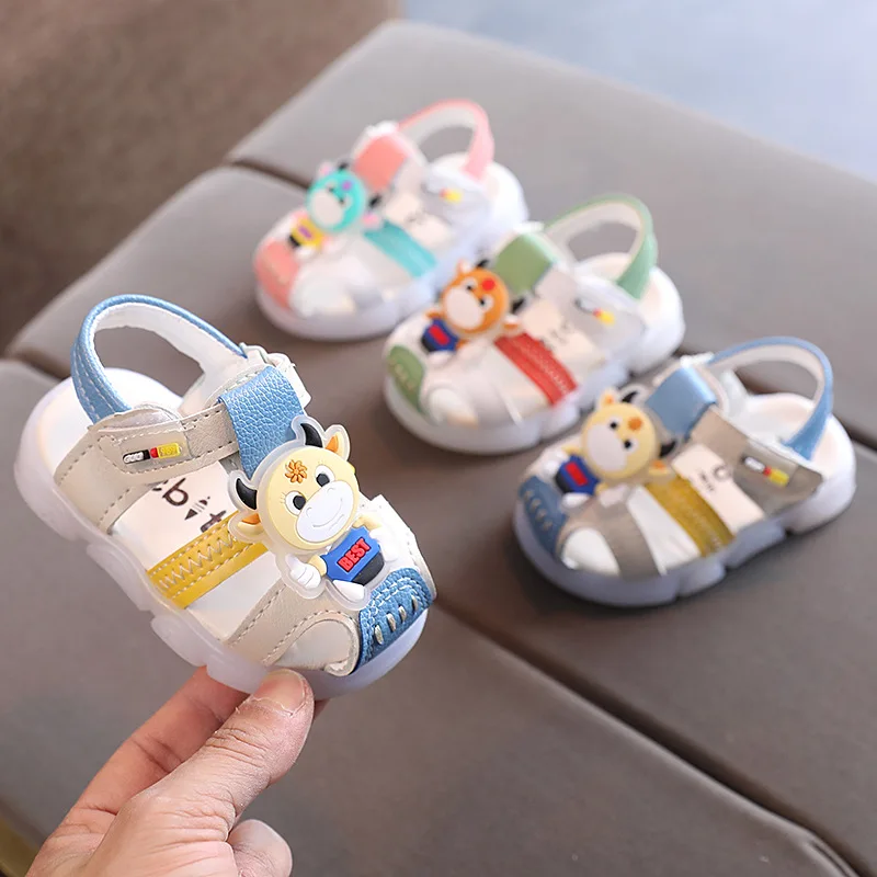 

Baby Sandles Summer Toddler Shoe Covered-toes First Walkers Soft Bottom Little Boys Beach Shoes Cartoon Design SSS045