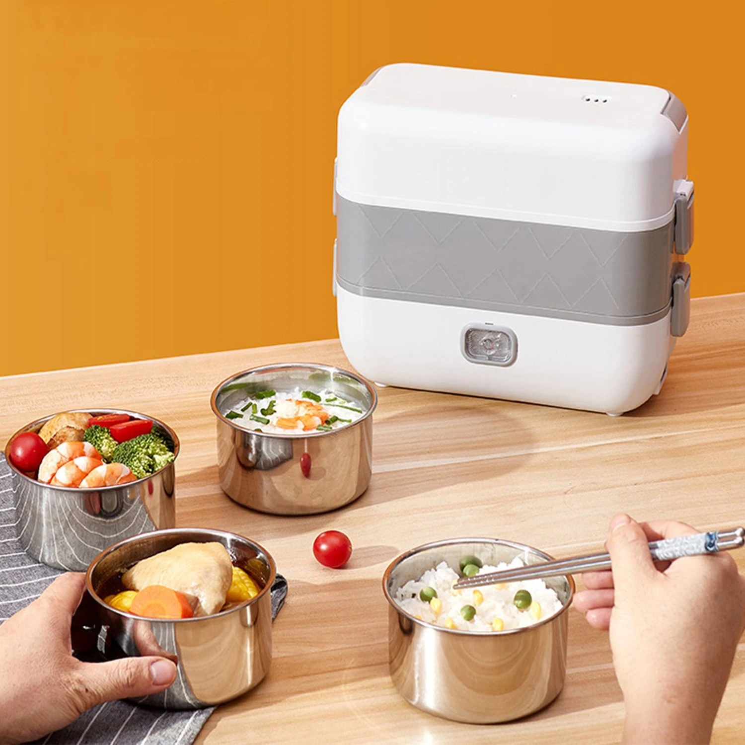 300W Electric Lunch Box Food Heater Container Portable Stainless Steel  Warmer