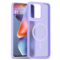 Skin Feel Shield Magnetic Case with Magsafe Wireless Charging Compatibility for Moto G Play 5G 2026 (Purple)
