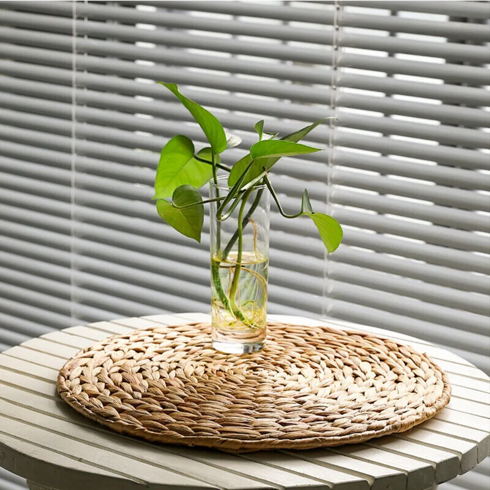 Manteles-Individuales-redondos-de-tejido-de-mimbre-para-mesa-de-comedor ...