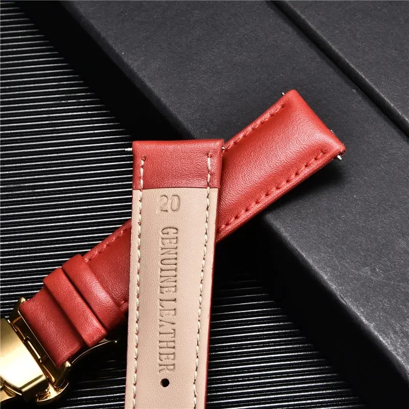 Premium Leather Watch Straps with Stainless Steel Butterfly Buckle - Casual and Stylish Watchbands