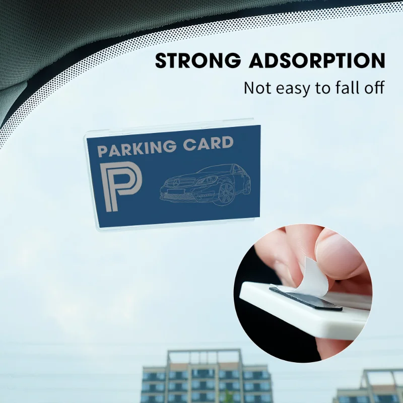 Car Card Sleeve Parking Ticket Clip Holder Auto Fastener Windscreen Park Card Organizer Stickers Home Office ID IC Clip Covers car card holder