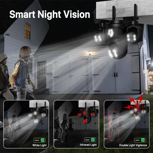 Three Screen Three Lens 15MP HD WIFI IP Camera 10MP Dual Lens Camera Auto Tracking IP66 Waterproof CCTV Video Security Cam iCsee 6