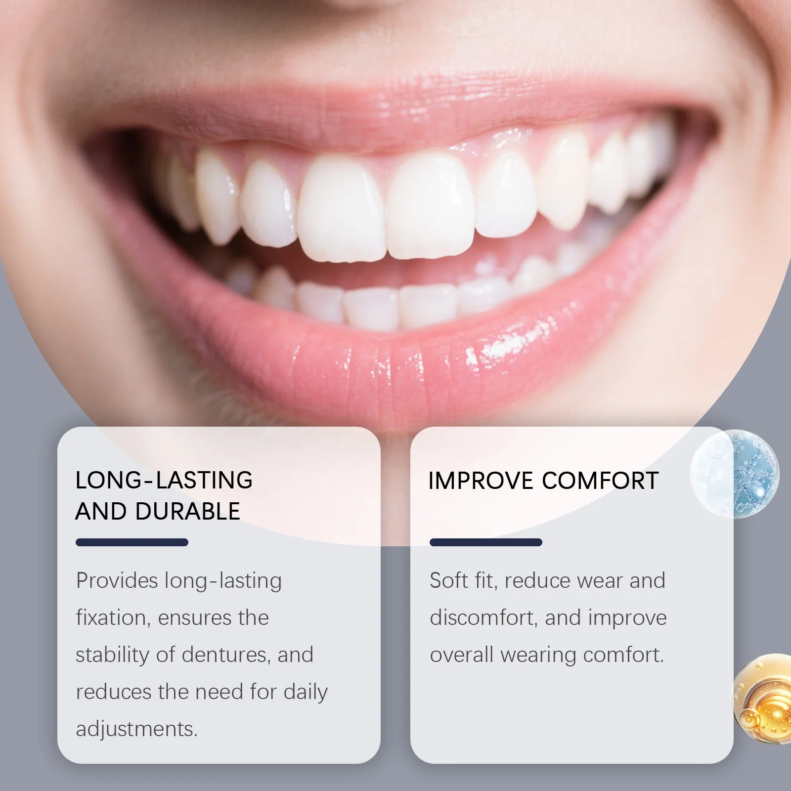Denture Adhesive - Ensures Comfort & Aesthetics, Prevents Denture Slippage, Ideal for Daily Denture Care & Stabilization