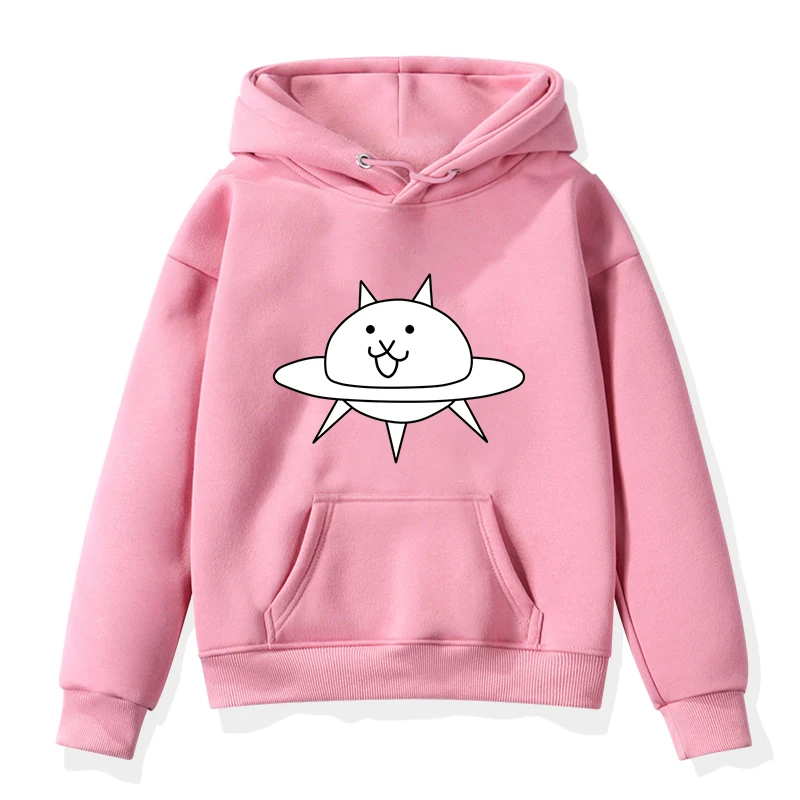 thumbnail image 1 of Sudadera con capucha con estampado de gatos de Game The Battle, bonita sudadera de dibujos animados para niñas, ropa para niños, sudadera de anime para niños, ropa de abrigo para niños, 1 of 4