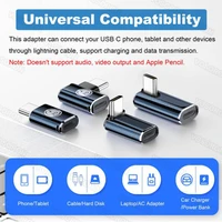 Lightning Female to USB C Male Adapter, 90 Degree Angle USB C to Lightning Connector for iPad Air, Galaxy, Phone and Tablet - Image 2