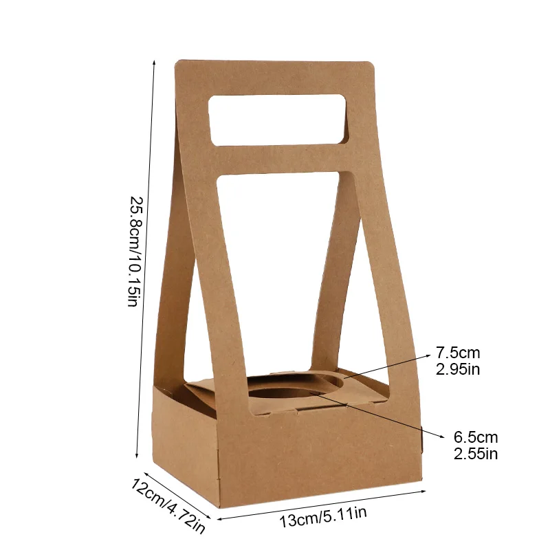 3/5Pcs Handheld Flower Box Kraft Paper Rose Flower Bouquet Basket Wedding Birthday Party Gift Wrap Packaging Box Home Decoration